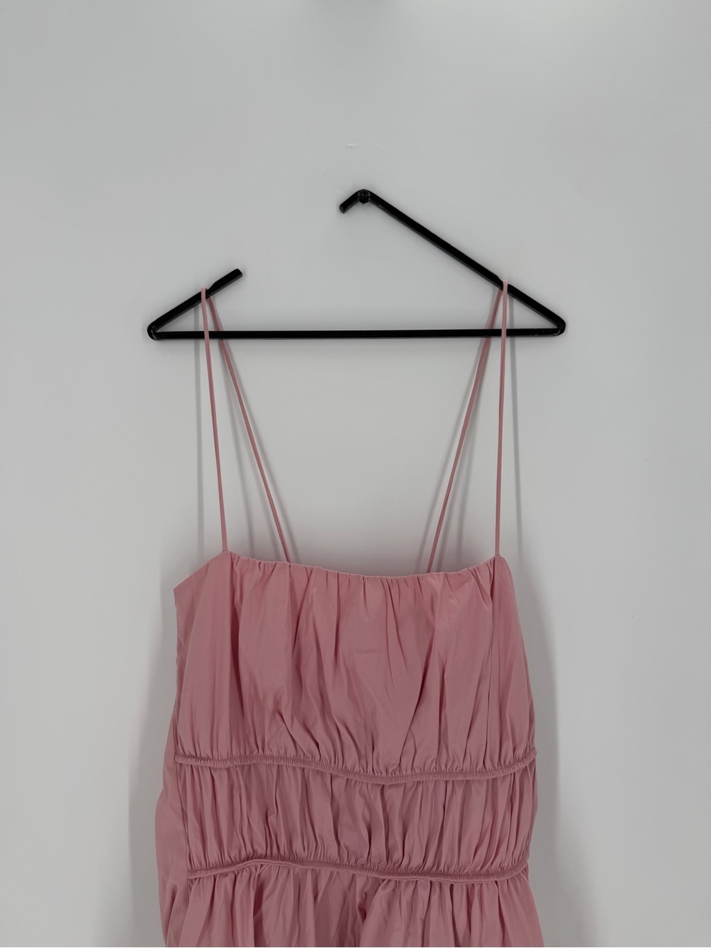 Cos Gathered Waist Strappy Midi Dress In Pink